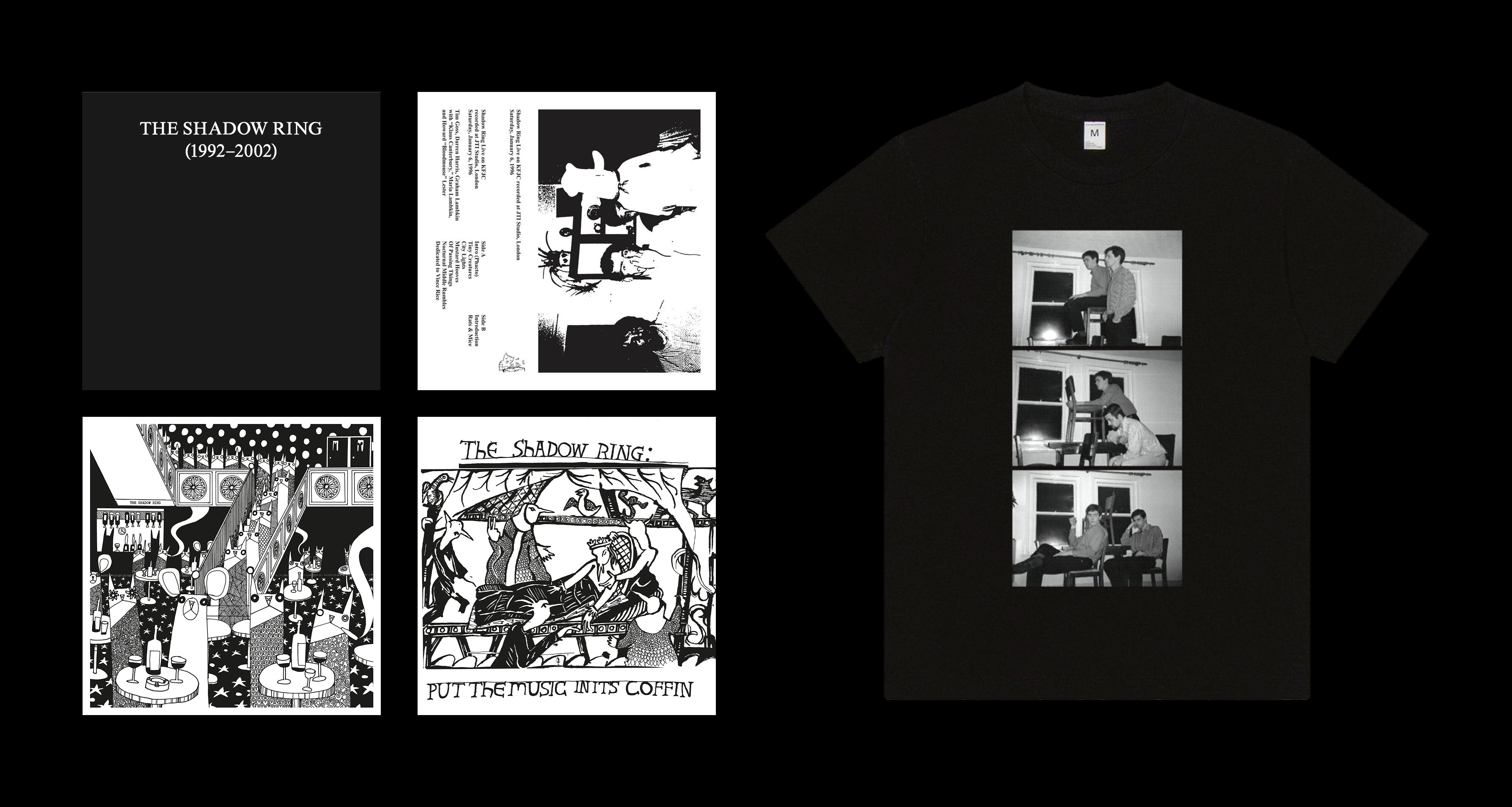 The Shadow Ring (1992–2002), Live on KFJC, Put the Music in Its Coffin, City Lights, and Blank Forms's triptych t-shirt